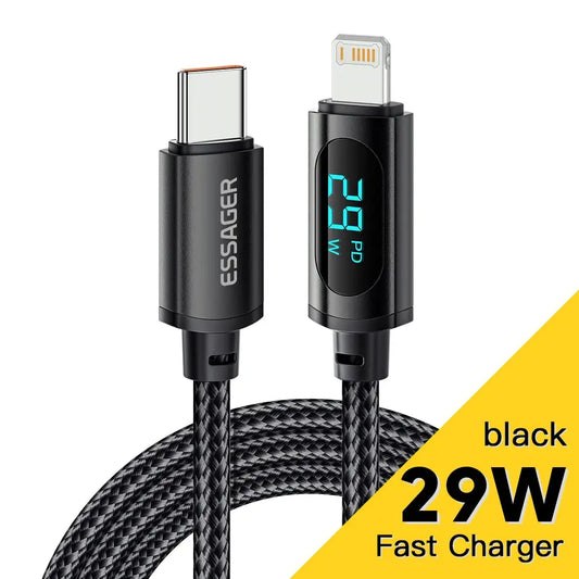 USB Type C Cable for Iphone 14 13 12 11 Pro Max XS Xr PD 29W Fast Charge Charger Lightning Wire Cord for Ipad Macbook